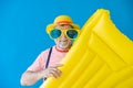 Happy senior man ready to summer vacation Royalty Free Stock Photo