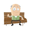 Happy senior man sitting on a bench Royalty Free Stock Photo