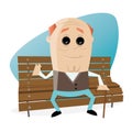 Happy senior man sitting on a bench Royalty Free Stock Photo