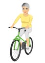 Happy senior woman riding bicycle