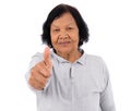 happy senior woman showing thumbs up isolated on white background Royalty Free Stock Photo