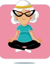 Happy Senior Yoga Granny in Lotus Pose Royalty Free Stock Photo