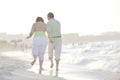 Happy seniors couple on beach Royalty Free Stock Photo