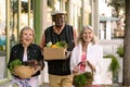 Happy Seniors Returning from Farmers Market with Groceries Royalty Free Stock Photo