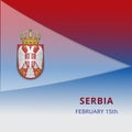 Happy Serbia independence day celebration poster. Emblem of Serbia. 15th of February. Serbian double eagle.Vector