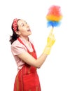 Happy service cleaning woman Royalty Free Stock Photo