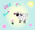 Happy Sheep Love Peace Joy Royalty Free Stock Photo