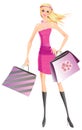 Happy Shopping girl with bags Royalty Free Stock Photo