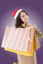 Happy shopping girl holding bags Royalty Free Stock Photo