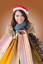 Happy shopping girl holding bags Royalty Free Stock Photo