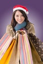 Happy shopping girl holding bags Royalty Free Stock Photo