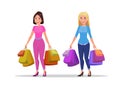 Happy shopping girl or woman with bags. Big Sale. Royalty Free Stock Photo