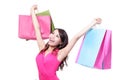 Happy shopping young woman Royalty Free Stock Photo