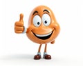 Happy showing thumb up gesture is a cartoon character.