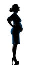 Happy silhouette pregnant woman Royalty Free Stock Photo