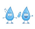 Happy singing and drink mineral water, mineral water humanized cartoon character vector illustration mascot for world water day