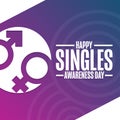 Happy Singles Awareness Day. Holiday concept. Template for background, banner, card, poster with text inscription