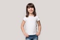 Portrait of smiling fringe hair styled little cutie. Royalty Free Stock Photo