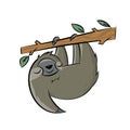 Happy sloth clipart cartoon