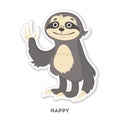Happy sloth sticker