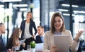 Happy smart business man with team mates discussing in the background Royalty Free Stock Photo