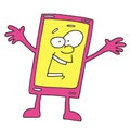 Happy Smartphone Cartoon Character