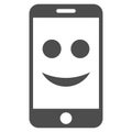 Happy Smartphone Flat Icon Royalty Free Stock Photo