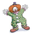 Happy And Smile Clown Cartoon Doodle Illustration