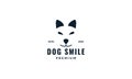 Happy or smile face head dog line logo icon vector illustration Royalty Free Stock Photo