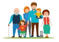 Happy and smile family together. Parents with Children. Vector illustration of a flat design.