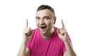 Happy smile pointing man Royalty Free Stock Photo