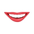 Happy smile, smiling mouth with white teeth. Healthy dental, beauty and care smile realistic