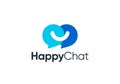 happy smile talk logo. online chat logo communication concept vector design Royalty Free Stock Photo