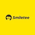 Happy smile tee tshirt clothing company logo icon with simple smiling symbol