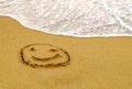 Happy Smiley on a Beach Royalty Free Stock Photo