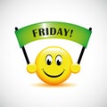 Happy smiley face with green friday banner