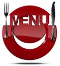 Happy Smiley Face on Red Plate Menu Royalty Free Stock Photo