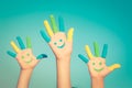 Happy smiley hands Royalty Free Stock Photo