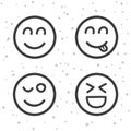 Happy Smiley icons. Laughing emoticons symbols. Royalty Free Stock Photo