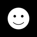 Happy smiley vector icon. Black and white smile illustration. Solid linear emotion icon. Royalty Free Stock Photo