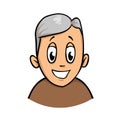 Happy smiling active senior man. Cartoon design icon. Flat vector illustration. Isolated on white background.