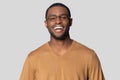 Happy smiling african american man in casual sweater portrait. Royalty Free Stock Photo