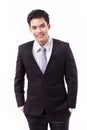 Happy smiling asian businessman with suit