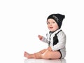 Happy smiling baby boy in trendy outfit portrait Royalty Free Stock Photo