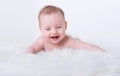 Happy smiling baby girl with blue eyes Royalty Free Stock Photo