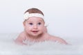 Happy smiling baby girl with blue eyes Royalty Free Stock Photo