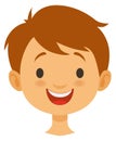 Happy smiling boy head portrait. Funny kid