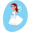 Happy smiling Bride illustration Royalty Free Stock Photo