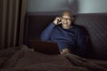 Happy smiling business, black man, African American people working from home and talking to colleagues on phone, video call Royalty Free Stock Photo