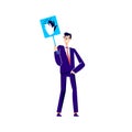 Happy smiling businessman hold high five sign. Business success and support concept Royalty Free Stock Photo